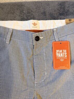 Dockers Men's Striped Pants Blue White New With Tags